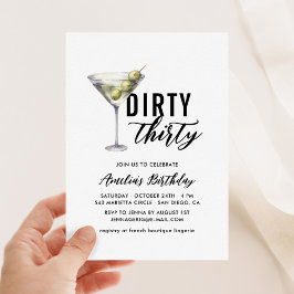 Dirty Thirty Martini 30. Geburtstag Einladung