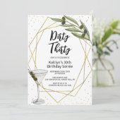 Dirty Thirty Martini Soirée 30th Birthday Party Einladung (Stehend Vorderseite)