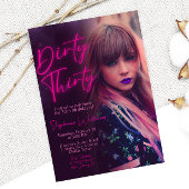 Dirty Thirty Minimalistisch mit Foto Einladung