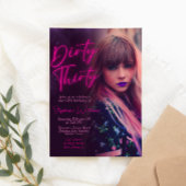 Dirty Thirty Minimalistisch mit Foto Einladung