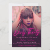 Dirty Thirty mit Foto Minimalistisch Einladung (Vorderseite)