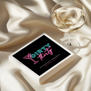 Dirty Thirty Neon Blau & Rosa 30. Geburtstag Serviette