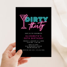 Dirty Thirty Neon Blue & Pink 30. Geburtstag