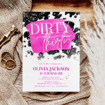 Dirty Thirty Pink & Cow Print 30. Geburtstag Party Einladung<br><div class="desc">Dirty Thirty Pink & Cow Print 30. Geburtstag Party Einladung</div>