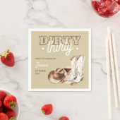 Dirty Thirty Rodeo Taupe Beige 30th Birthday Party Serviette (Beispiel)