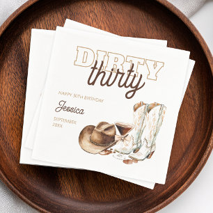Dirty Thirty Rodeo Western 30. Geburtstag Party Serviette