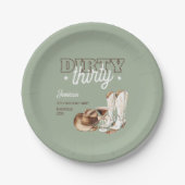 Dirty Thirty Western Rodeo 30. Geburtstag Party Pappteller (Vorderseite)