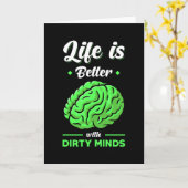 Dirty Thoughts Funny Sprichwort Karte (Gelbe Blume)