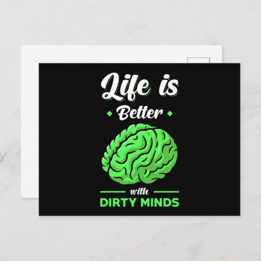 Dirty Thoughts Funny Sprichwort Postkarte (Vorne/Hinten)