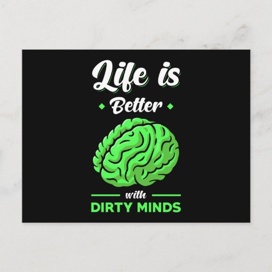 Dirty Thoughts Funny Sprichwort Postkarte (Vorderseite)