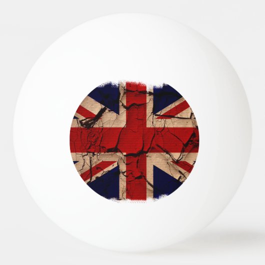 Dirty Vintag UK Union Jack Flag Tischtennisball (Rückseite)