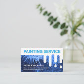 Dirty Wall Dripping Nass Paint Painting Service Visitenkarte (Stehend Vorderseite)