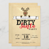 Dirty Weihnachtsgeschenk-Wechselstube Einladung (Vorne/Hinten)