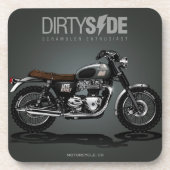 Dirtyside Motorrad-Untersetzer | Motorrad-Unterset Getränkeuntersetzer (Vorderseite)