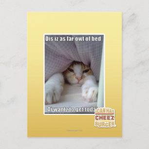 Dis iz bis zum Bett. Postkarte