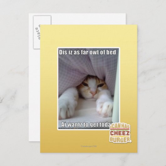 Dis iz bis zum Bett. Postkarte (Vorne/Hinten)