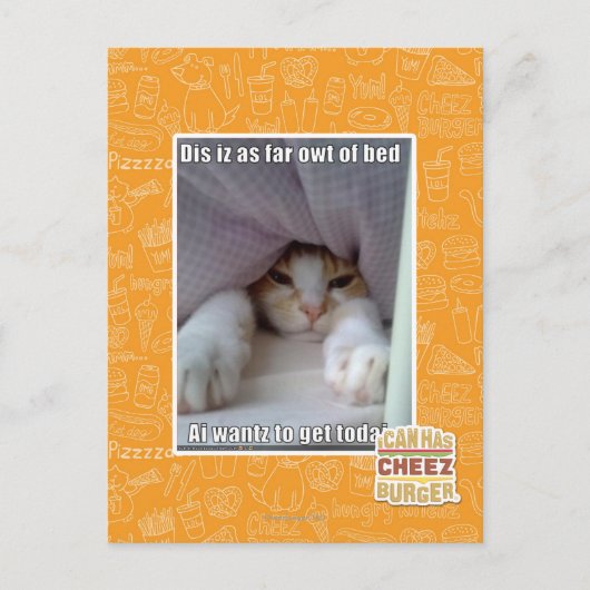 Dis iz bis zum Bett. Postkarte (Vorderseite)