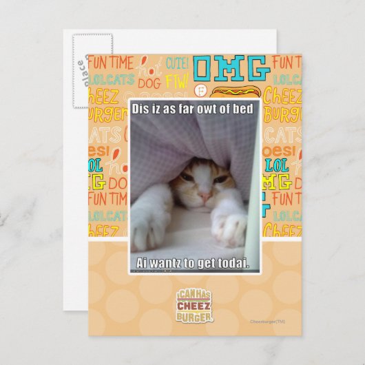 Dis iz bis zum Bett. Postkarte (Vorne/Hinten)