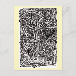 Dis-Kreuzung, Tinte zeichnend Postkarte