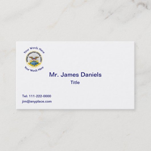 DISA der Agentur für Verteidigungsinformationsdien Visitenkarte (Vorderseite)