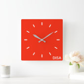 Disa Red color name Quadratische Wanduhr (Zuhause)