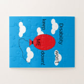 Disability won't Keep Me Down: Red White & Blue Puzzle (Horizontal)