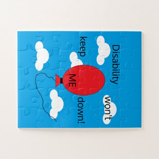 Disability won't Keep Me Down: Red White & Blue Puzzle (Horizontal)