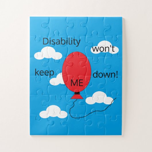 Disability won't Keep Me Down: Red White & Blue Puzzle (Vertikal)
