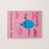 Disability won't Keep You Down:  Pink & Blue Puzzle (Horizontal)