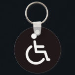 Disabled symbol schlüsselanhänger<br><div class="desc">A white disabled symbol on a black background.</div>