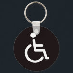 Disabled symbol schlüsselanhänger<br><div class="desc">A white disabled symbol on a black background.</div>