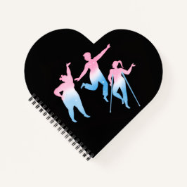 disabled trans design on heart shaped notizblock