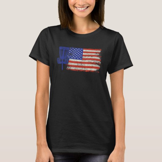Disc Golf American Flag erschüttert US-Disk Golfe T-Shirt (Vorderseite)