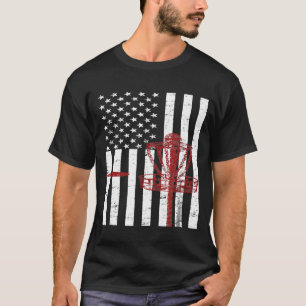 Disc Golf American Flag Patriotic Disk Golf T-Shirt