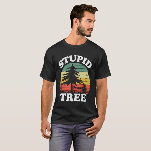 Disc Golf Art für Damen Stupid Tree Fun Disc G T-Shirt (Vorne ganz)