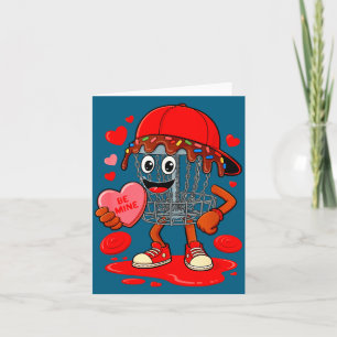 Disc-Golf-Ausrüstung Spieler Valentinstag Kunstwer Karte