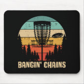 Disc Golf Bangin Chains Retro Frisbee Golfer Frolf Mousepad (Vorne)