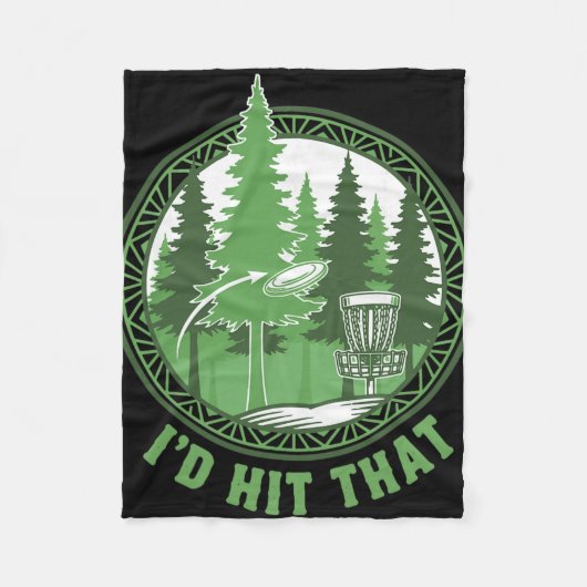 Disc Golf Basket Flying Disc Id Hit That Funny  Fleecedecke (Vorderseite)