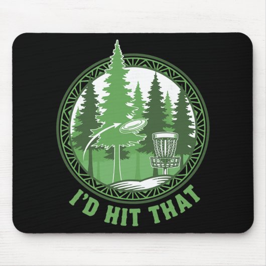 Disc Golf Basket Flying Disc Id Hit That Funny  Mousepad (Vorne)