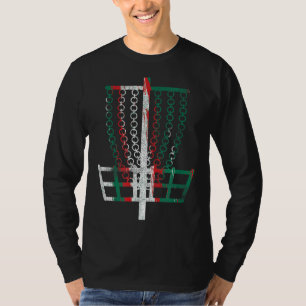Disc Golf Basket Mexiko Flaggenfarben Frisbee Golf T-Shirt