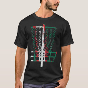 Disc Golf Basket Mexiko Flaggenfarben Frisbee Golf T-Shirt