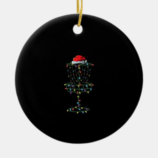 Disc Golf Basket Santa Disk Golf Frisbee Golfer Keramik Ornament (Vorne)