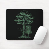 Disc Golf Baum trifft fliegende Disc-Skizze Szene Mousepad (Mit Mouse)