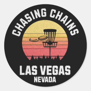 Disc Golf Chasing Chains Las Vegas Nevada Golf Fr Runder Aufkleber