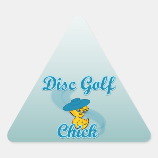 Disc Golf Chick #3 Dreieckiger Aufkleber (Vorderseite)