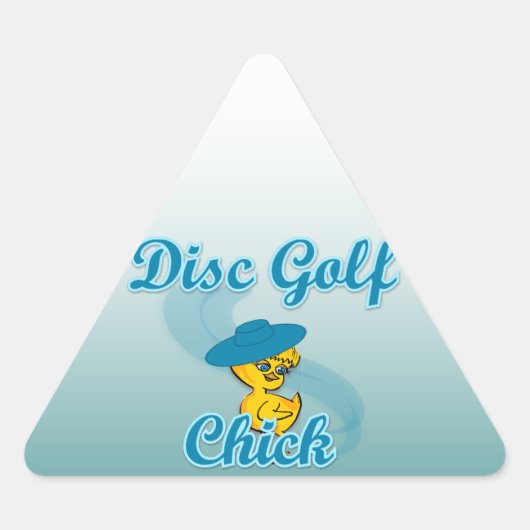 Disc Golf Chick #3 Dreieckiger Aufkleber (Vorderseite)