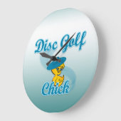Disc Golf Chick #3 Große Wanduhr (Winkel)