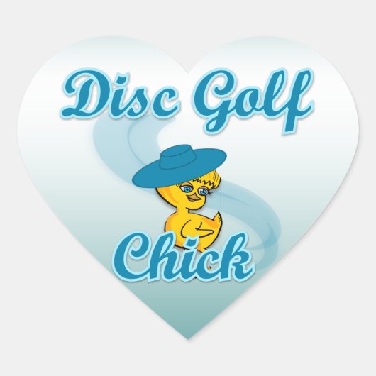 Disc Golf Chick #3 Herz-Aufkleber (Vorderseite)