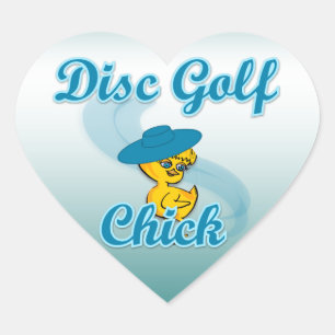 Disc Golf Chick #3 Herz-Aufkleber