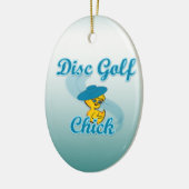Disc Golf Chick #3 Keramikornament (Links)